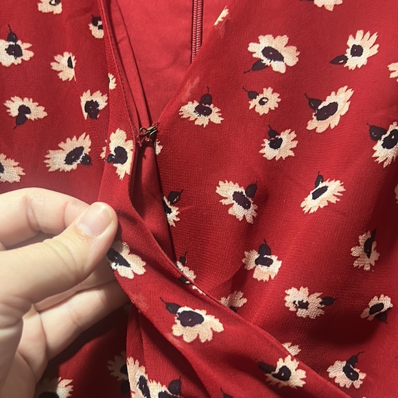 Light Flaws Madewell Red Floral Dress Size 0 - Picture 5 of 13